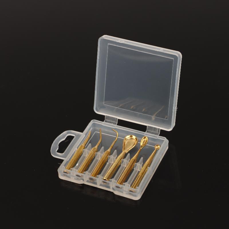 6 Pcs/Box Dental Electric Waxer Tips Dental Wax Carving Knife Pen Pencil Copper Tips For Lab