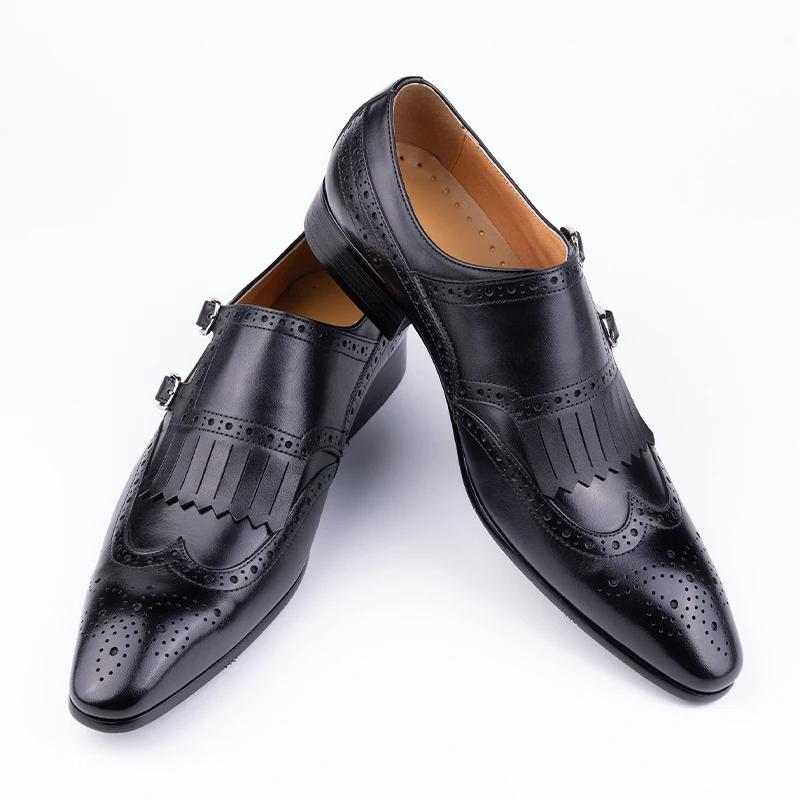 Fashion Luxury Men Formal Casual Shoes  Party Business Office Suits Zapatos De Vestir Hombre Monk Strap Comfortable Casual Loafer Shoe