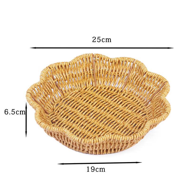 MinNa Imitation Rattan Gewebter Obstkorb & Abtropfgestell (2er-Pack)