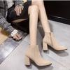 Fashion Women's Warm Boots Fashion Mid Heel Autumn New Style Side Zipper Suede Tip Versatile Comfortable Coarse Heel Women's Shoes