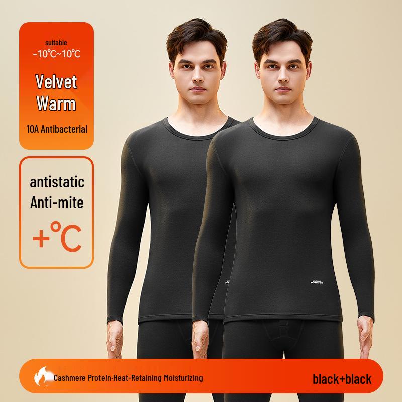 Men's Woolen Thermal Underwear Set: Autumn & Winter Fleece Pants & Top