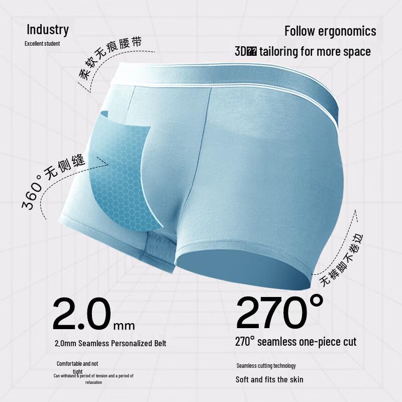 LangSha Men's Pure Cotton Antibacterial Boxer Briefs