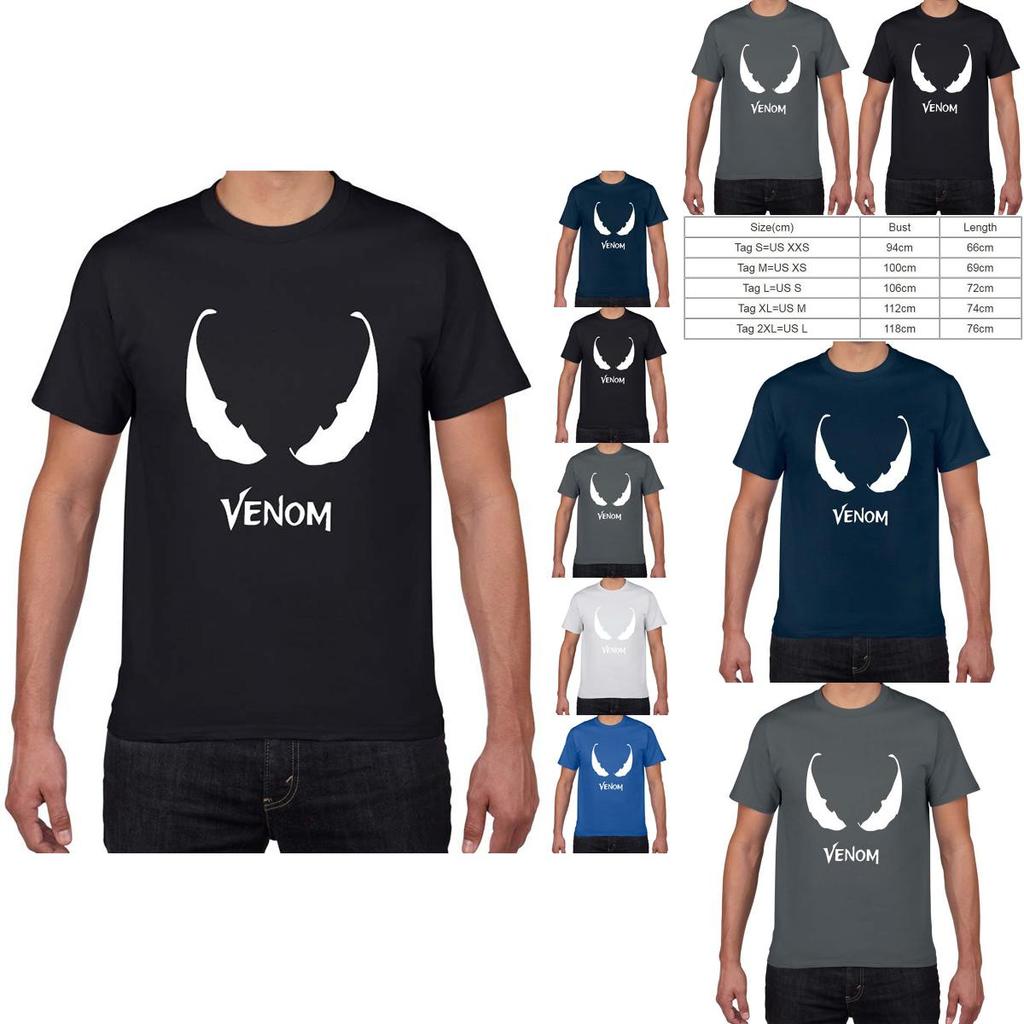 Stylish Comic Venom Spider-man Men Short Sleeve Crew Neck T-shirt For Casual Wear