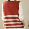 Dámský kardiganová vesta špičkový pruhovaný pletený top volná vesta na podzim a zimu