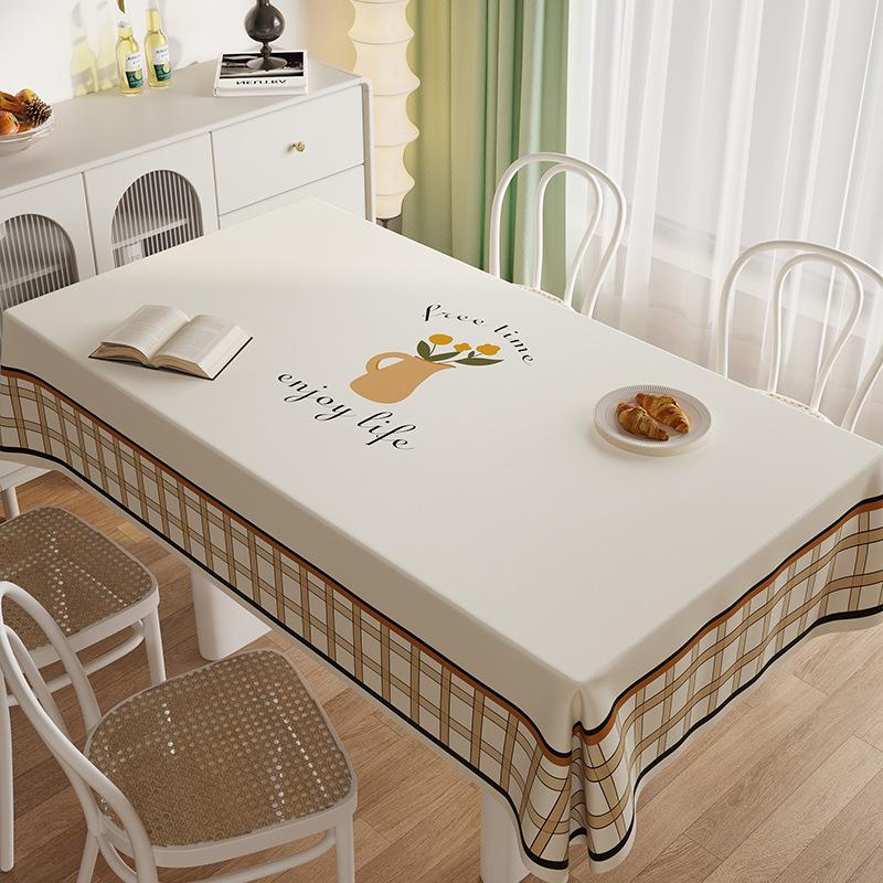 Rechteckige Esstisch-Tischdecke Wasserdicht Und Ölfest Leave-In Kaffeetisch-Tischdecke Einfach Und Vielseitig Esstischdecke Tischdecke