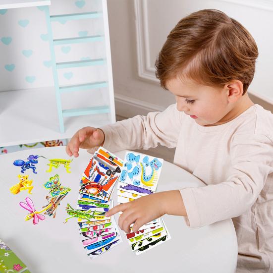 100 Teile/satz Kinder 3D Cartoon Puzzle Tier Dinosaurier Flugzeug Lernen DIY 3D Jigsaw Puzzle Pädagogisches Montage Spielzeug Kleinkinder Jungen Mädchen Geschenk