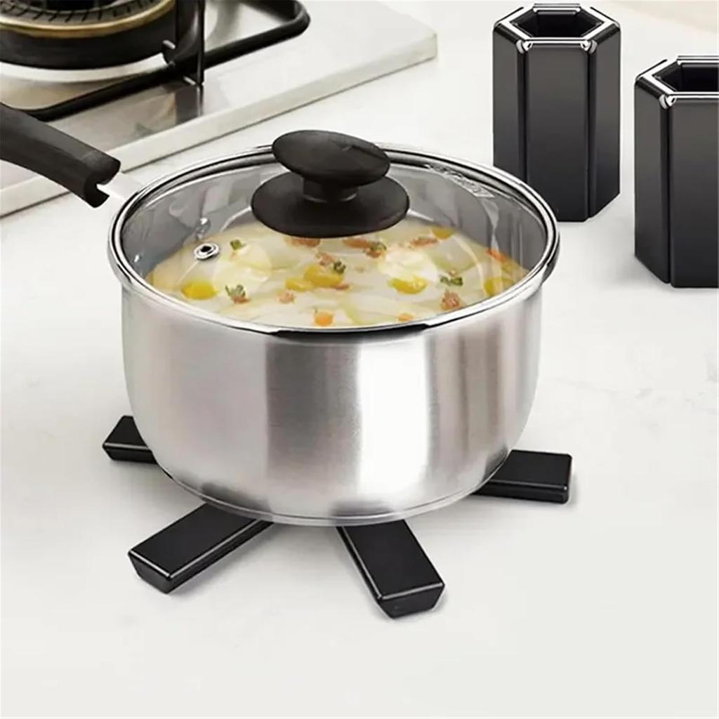 1-10PCS Foldable Silicone Trivet Six Claws Heat Resistant Pad for Hot Pots and Dishes Kitchen and Table Protector Mat