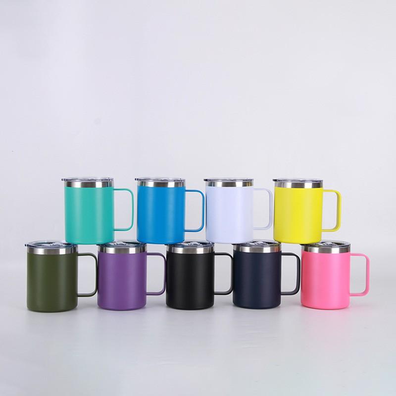 12oz Stainless Steel Vacuum Insulated Travel Mug With Handle Leakproof Coffee Cup Office Home Outdoor Use