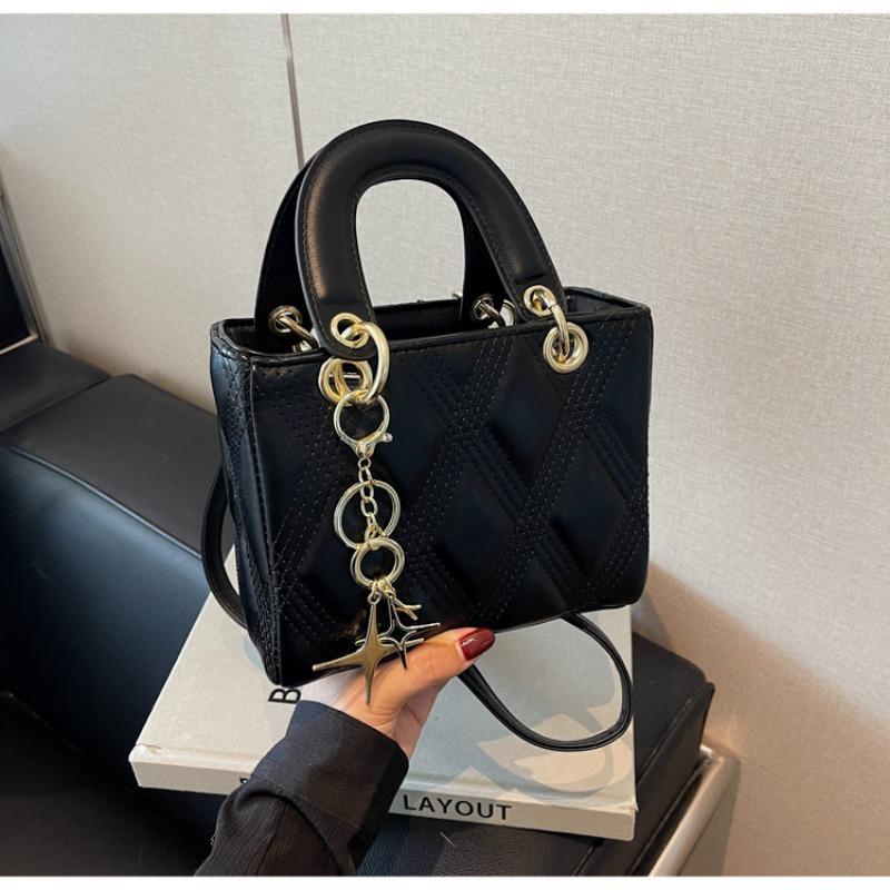 

Модная сумка-ромб женская новая трендовая универсальная сумка через плечо портативная сумка Принцессы Дианы сумка-мессенджер чёрный