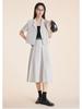 Beige Women's Slim Fit Short-Sleeve Suit Jacket - Petite 2025 Spring Collection