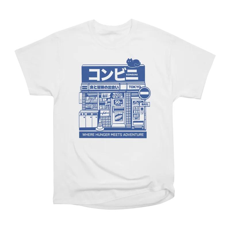 

Men Casual Shirts Short Sleeves KONBINI Tees Oversized T-shirts XXXL