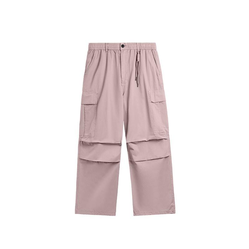 Mens Wide Leg Cargo Pants 2026 Streetwear Loose Fit Washed Casual Trousers