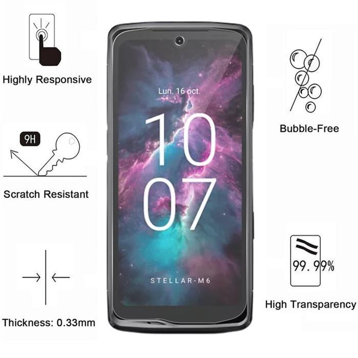 Gehärtetes Glas - Phonillico® - Crosscall Stellar M6/M6E - 4er-Pack - Kratzfest - Displayschutz