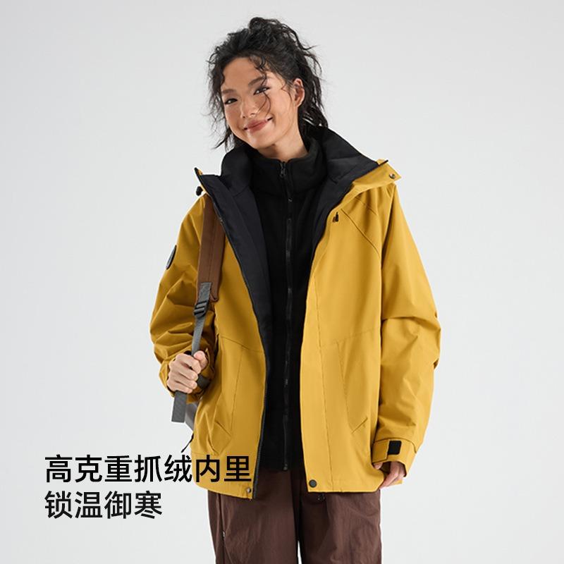 Jacket Jacket Men's and Women's Autumn and Winter New Windproof, Waterproof and Breathable Outdoor Three-in-one Trendy Mountaineering Suit