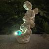 European Style Solar Angel Resin Water Flow Lights for Garden Decor