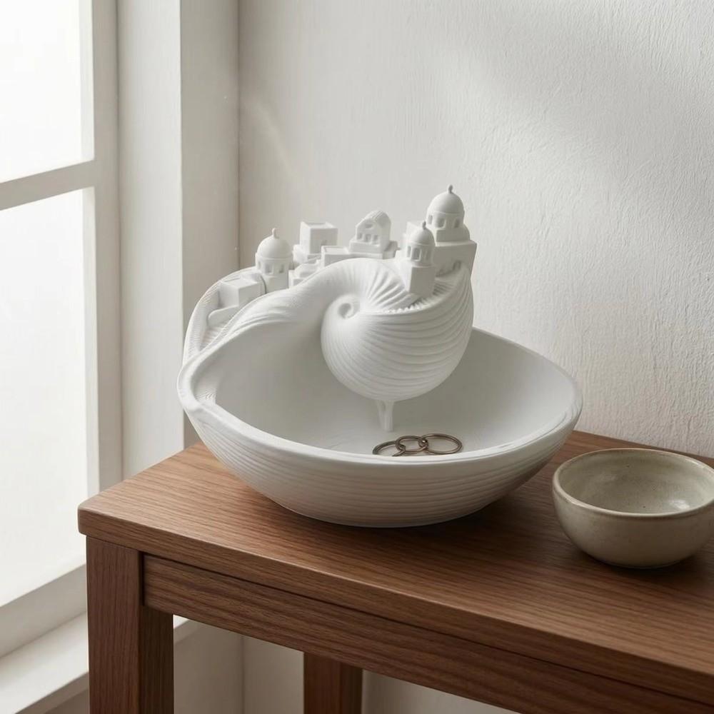 Spiral Divider Conch Shell Storage Box Conch Shell Shape Shell Key Bowl New Catchall Bowl