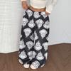 Women's Casual Christmas Print Elastic Waist Loose Fit With Plush Wide Leg Pants