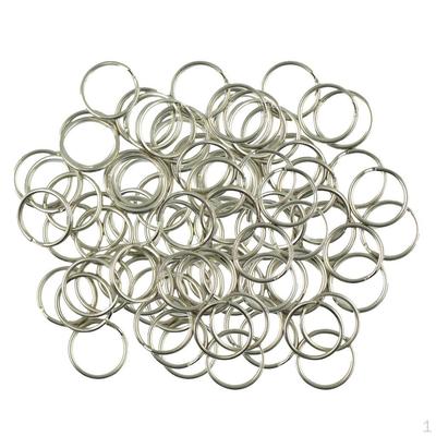 Pack Of 100 METAL KEY RINGS HOOP KEYRING LOOP STEEL FINDINGS