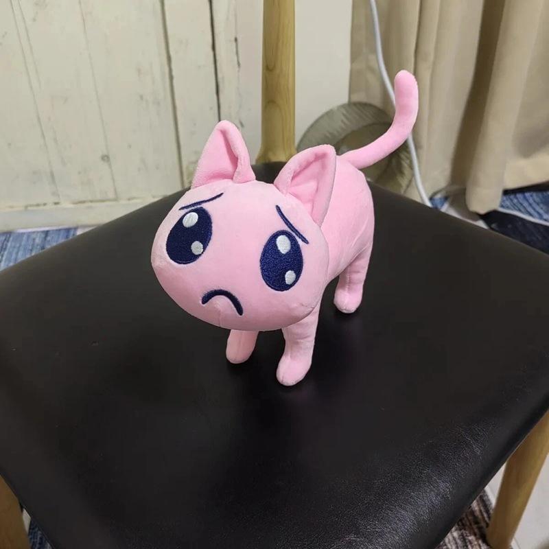NEEDY GIRL OVERDOSE P Cat Plush Toy Stuffed Animal Soft Super Cute Kangel Angel Sauce Pink Rain Cartoon Dolls Fans Birthday Gift