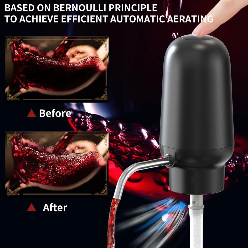Intelligent Electric Wine Aerator 4-in-1 Wine Set Operated Automatic Corkscrew Foil Cutter And Vacuum Wine Stopper Bar Tools