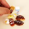 Miniature Dollhouse Kitchen Food Set: Eggs, Bread, Milk Carton Tray Model for Creative DIY Scene Decoration