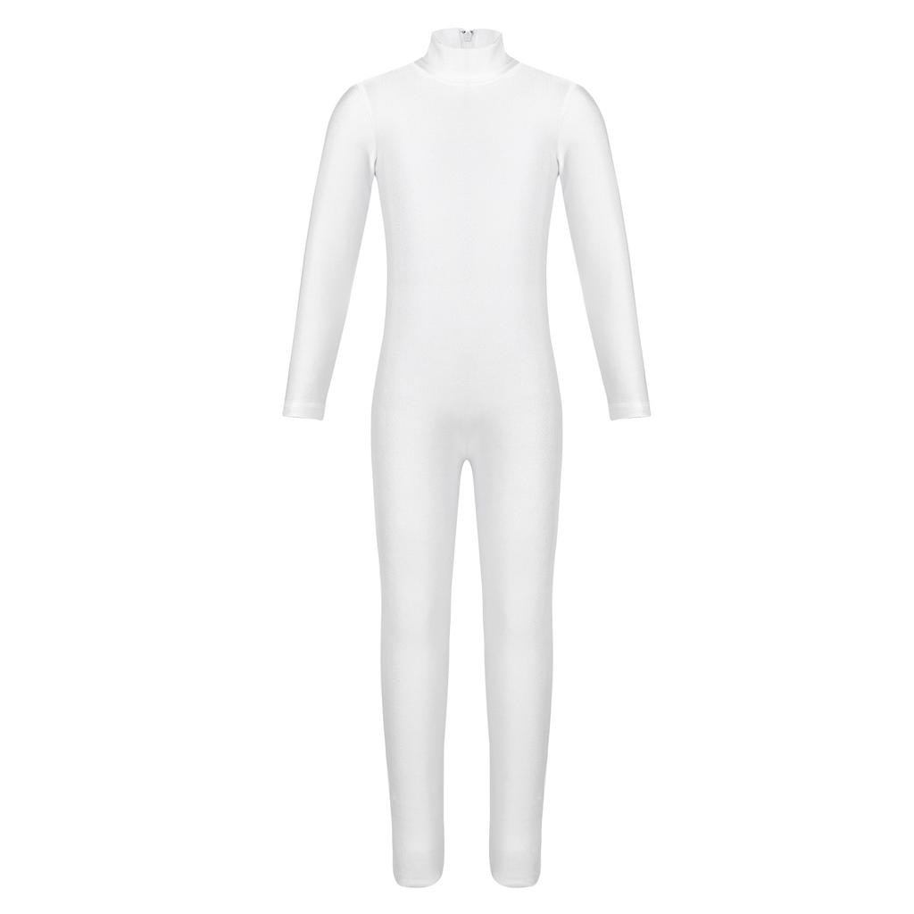 Girls Long Sleeve Zippered Leotard Ballet Dance Unitard Gymnastics Performance Attire