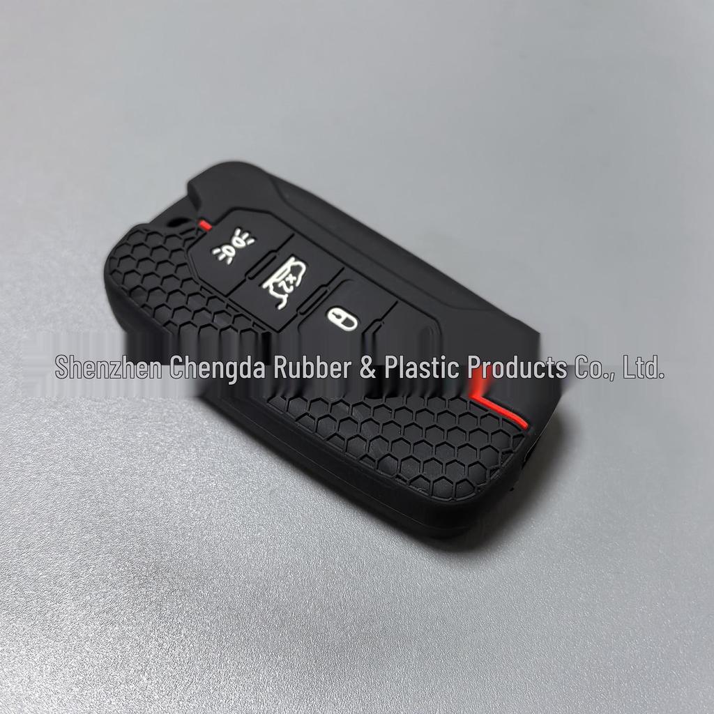 4-Button Silicone Honeycomb Key Cover for Jeep Renegade/Compass