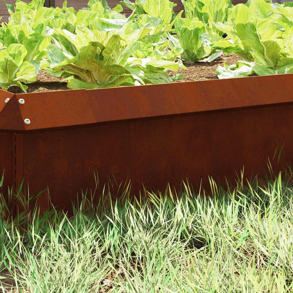 Snail Fence 4 pcs Rust coloured 100 x 3.5 x 25 cm Weatherproof Steel