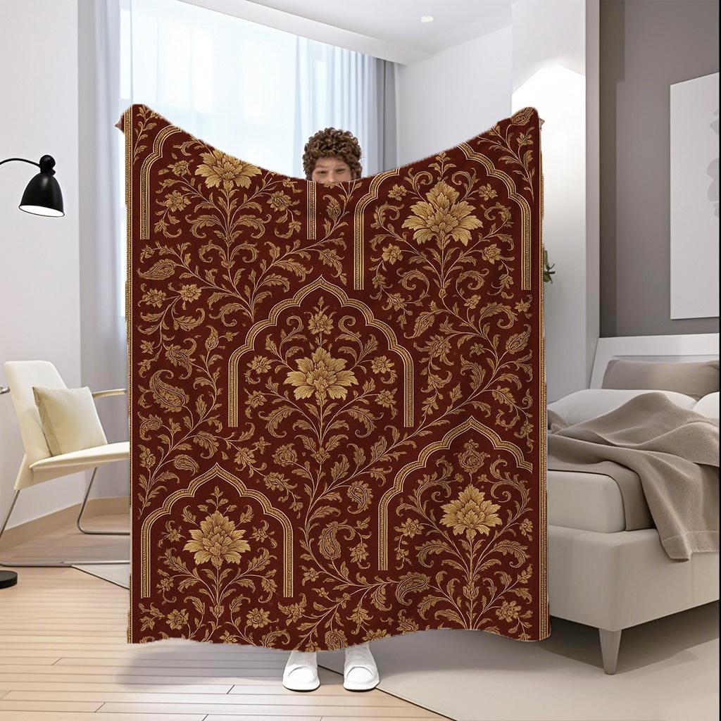 Floral Pattern Blanket Microfiber Flannel Cover Blanket Bedroom Living Room Sofa Soft And Comfortable Home Decoration