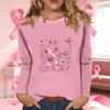 Women's Fashion Casual Long Sleeve Neck Top with Ribbon Print