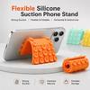 Flexible Silicone Integrated Phone Stand Rollable Foldable Universal Suction Cup Support Holder Multi-angle Adjustable Desktop