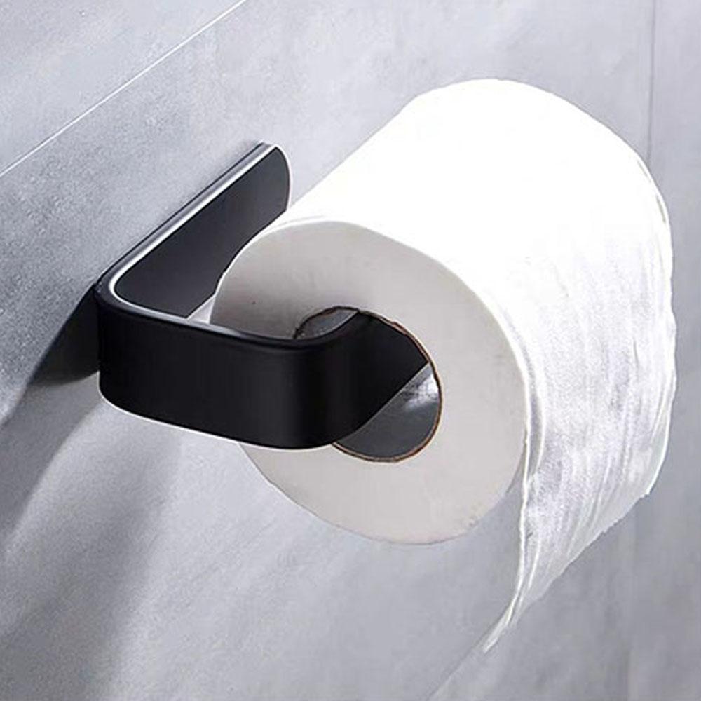Non-punched Towel Rack Bathroom Rack Self-adhesive Bathroom Kitchen Towel Hand Towel Rack Toilet Paper Holder Black Towel Rack