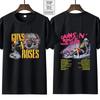 Vintage Gun N Rose Rock Band T-Shirt Here 1980 Tour T-Shirt Casual Ladies Y2K Hip Hop Streetwear Short Sleeve T-Shirt Top