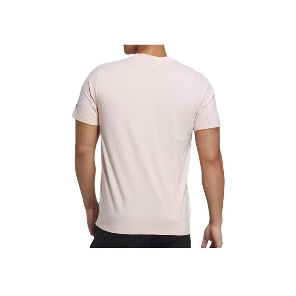 Adidas Logo Crew Neck Pullover Short Sleeve T-Shirt Unisex Tops Pink GN9461