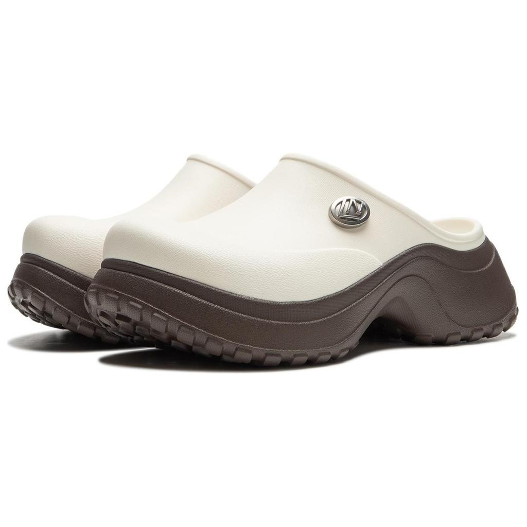 Li Ning Project Fashion Comfortable Simple Versatile Anti-Wear Open-Toe Slippers Women Slippers Off-White AGAU010-1