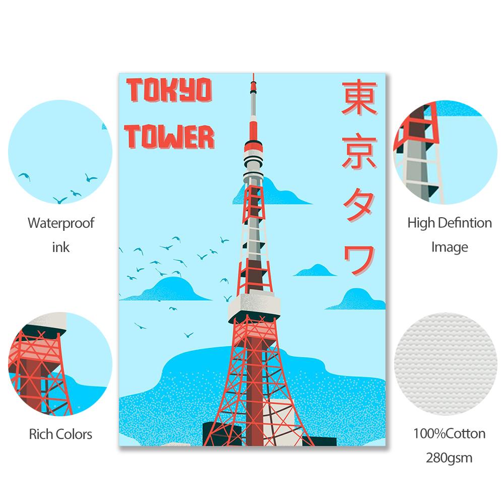 Japan Abstract Landscape Himeji Castle Tokyo Travel Art Canvas Painting Norway Famous Attractions Poster Print Room Home Decor