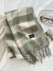 Women Preppy Style Plaid Houndstooth Knitted Scarf Headscarf Casual Tassel Scarve Mujer Foulard Wrap Shawl Winter New Korean