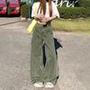 Khaki jeans women's summer new lazy loose pants high waist straight wide leg pants American