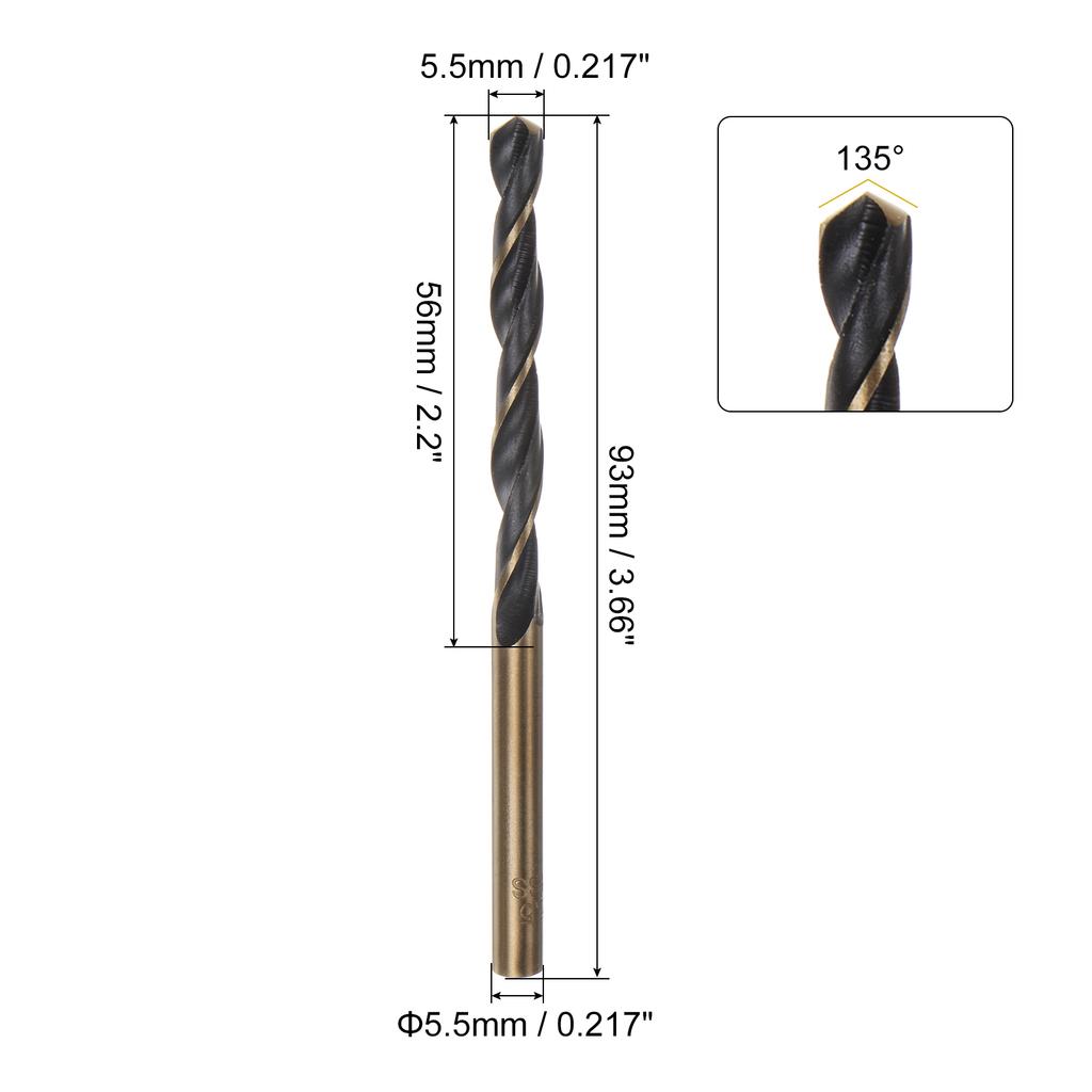 12pcs Jobber Drill Bits 1/2/3/4/5/6/7/8/9mm Titanium Coated HSS Split Point Twist Drill Bits for Stainless Steel Metal Wood