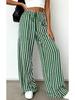 2026 Fashion Striped Elastic Waist Wide Leg Casual Pants