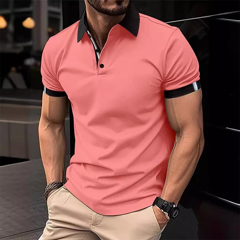 New Men Clothes Summer Short Sleeve Fashion Lapel Polo Shirt Men Business Casual Golf Polo Shirt Tops