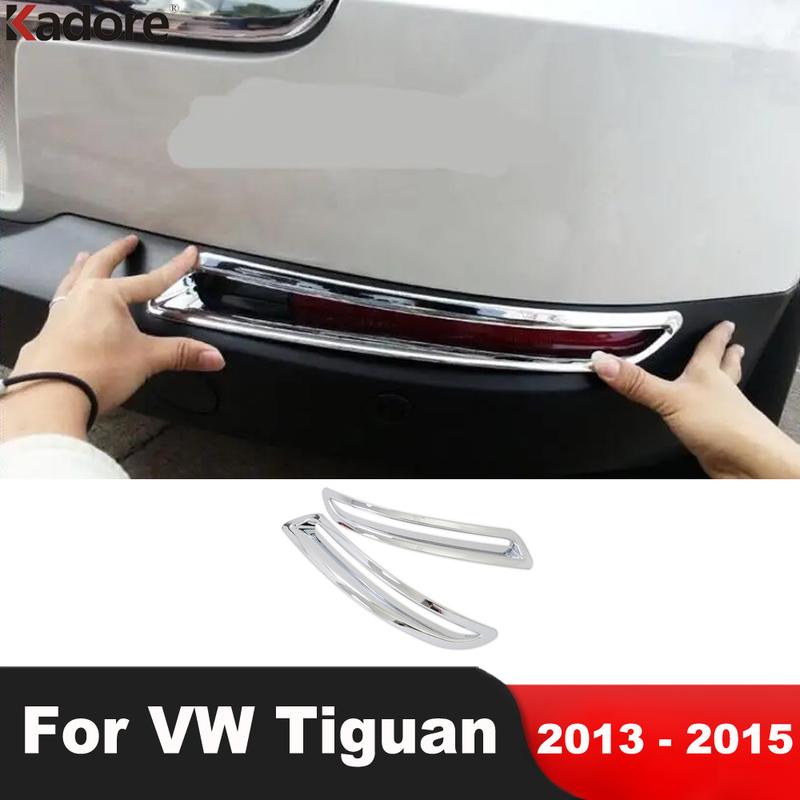 For Volkswagen For VW Tiguan 2013 2014 2015 Chrome Rear Fog Light Lamp Cover Trim Tail Foglight Bezel Trims Car Accessories