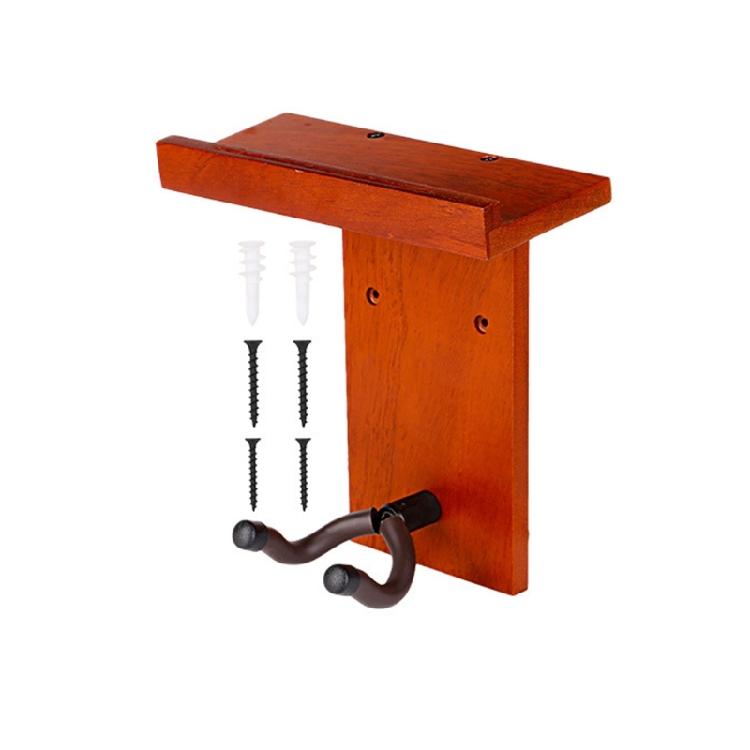 

Artistic Guitar Wall Hanger Featuring Accessory Shelf Wooden Guitar Organizers Easy to Use for Electric Acoustic Bass 1