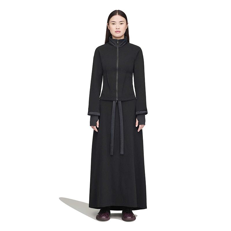 Y-3 FW25 Fleece Simple Casual Long Skirt Women skirts Black JX2293