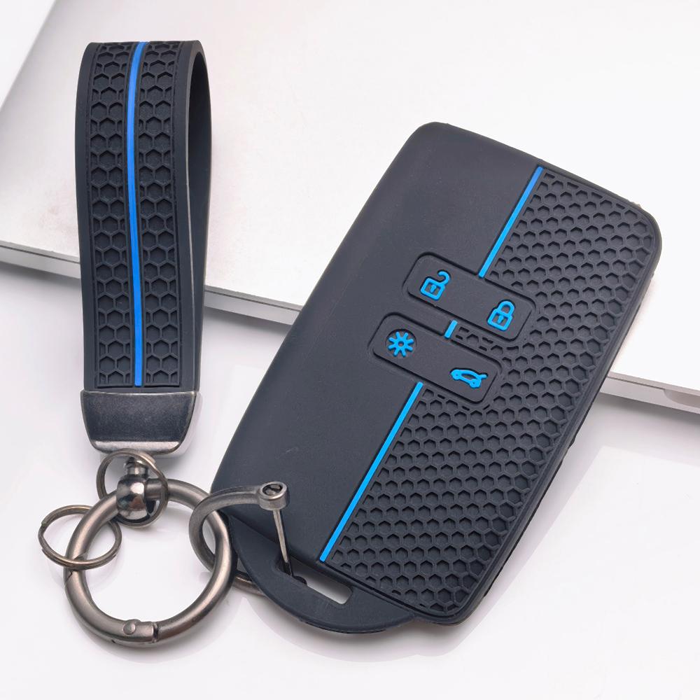 Key Case Cover for Renault Koleos Kadjar Megane Talisman Espace Captur Clio Scenic with Keychain Anti-Scratch Surface Shockproof Structure