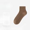 Female Autumn Pure Color Sweat Absorbing Breathable Deodorant Sports Short Tube Cotton Socks