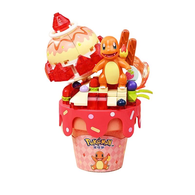 Pokemon Building Blocks Pikachu Squirtle Jigglypuff Ice Cream Model DIY Bricks Set Desktop Collection Decoration Kids Idea Gifts