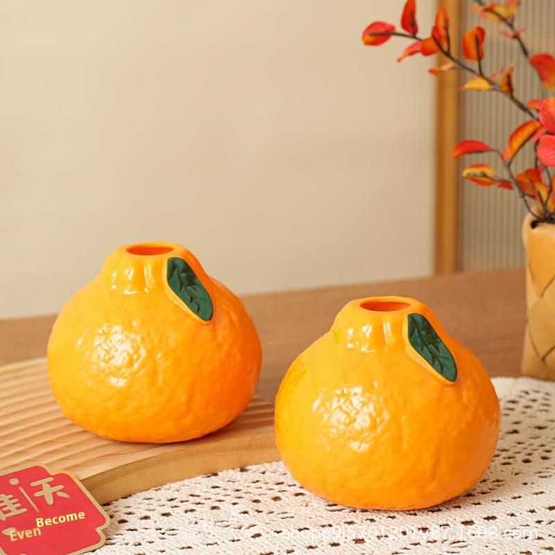 

Оранжевая ваза для цветов в форме фрукта, пластиковая ваза для проращивания, настольная художественная ваза, настольное украшение, центральные элементы для букетов, украшение для дома 2pcs оранжевый