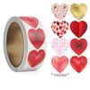 500Pcsroll Glitter Heart-Shaped Stickers For School Teacher Reward Sticker Party Gift Decor Business Labels Stationery Stickers