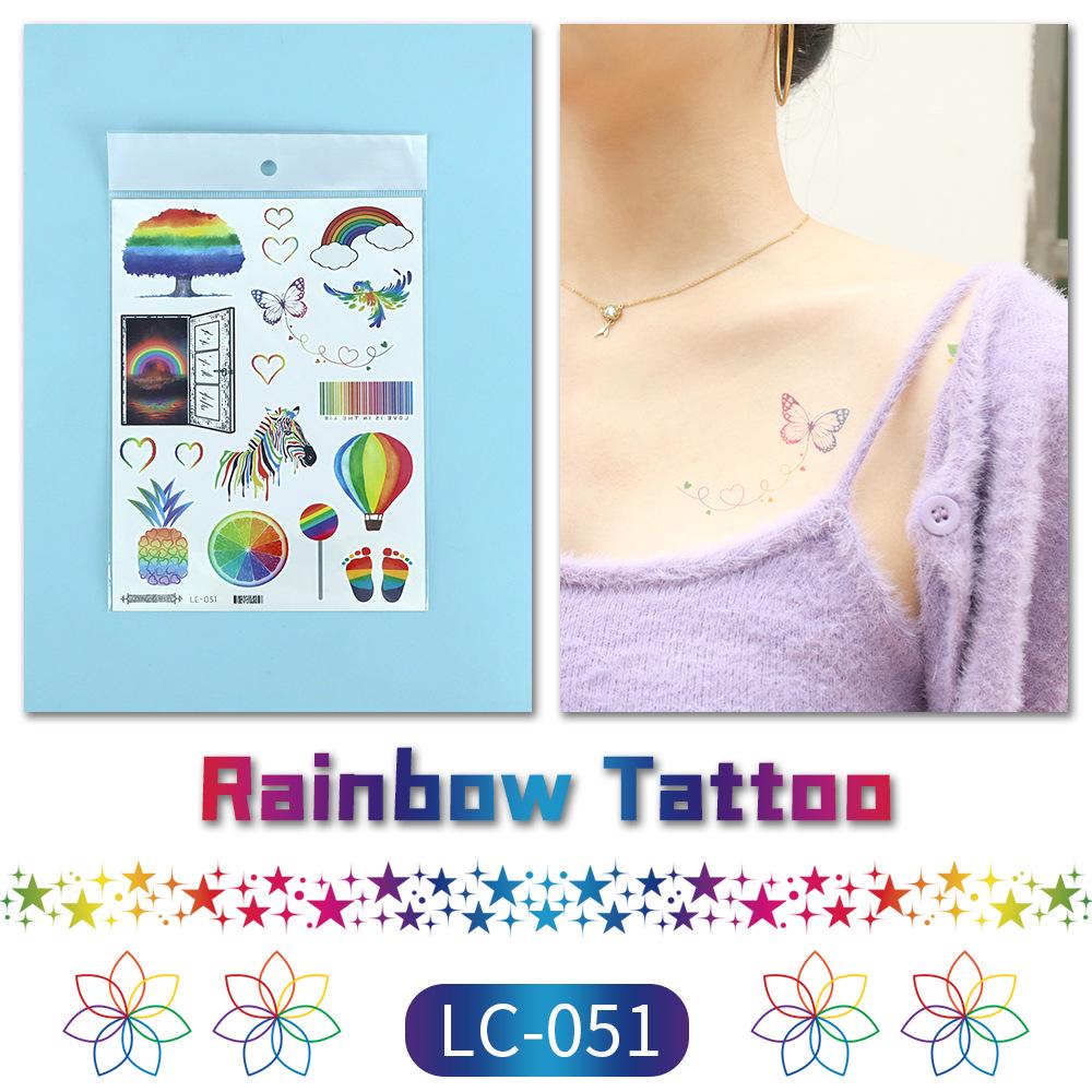 Proud Day Waterproof Rainbow Sports & Camouflage Tattoo Stickers for Arm and Face
